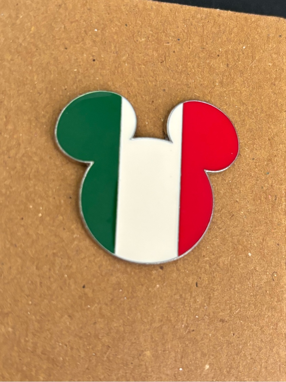 Mickey Shaped Italy Flag Disney Pin